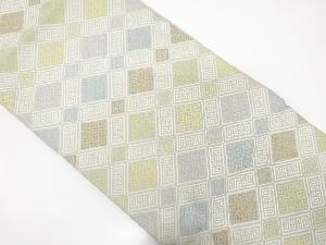 川島織物製　菱模様織り出し　袋帯